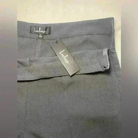Women’s Lulus Slim Ankle Pant Grey Pleated Side Zip Size Large NWT - Picture 8 of 11
